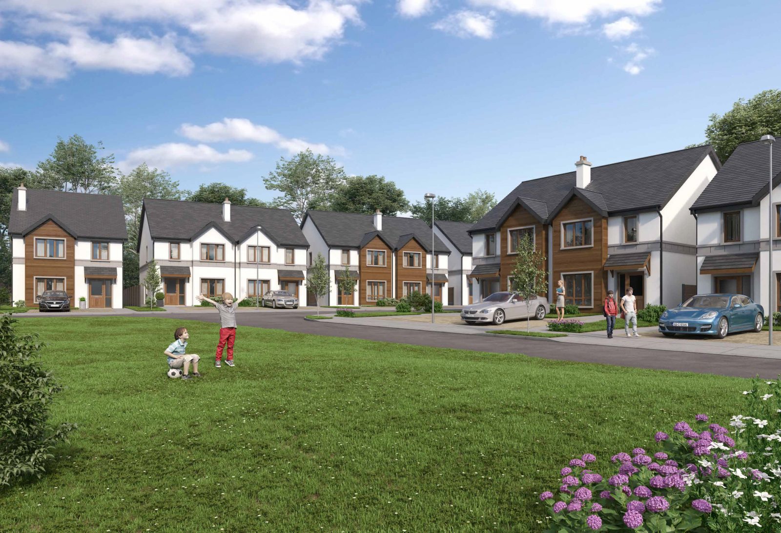 Illustration of the landscaped green at Gort Fada